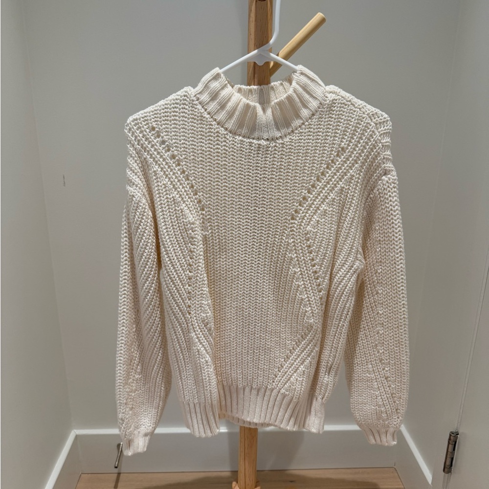 Alfani ivory mock-neck sweater in PM